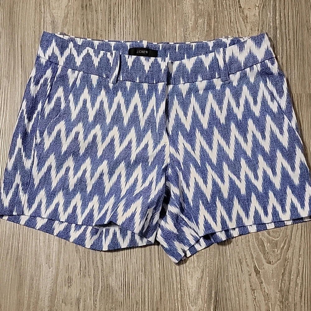 NWOT J. Crew Ikat Blue and White Shorts - Picture 2 of 6